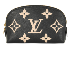 Louis Vuitton Cosmetic PM Pouch, Leather, Black, NFC, DB, 3*